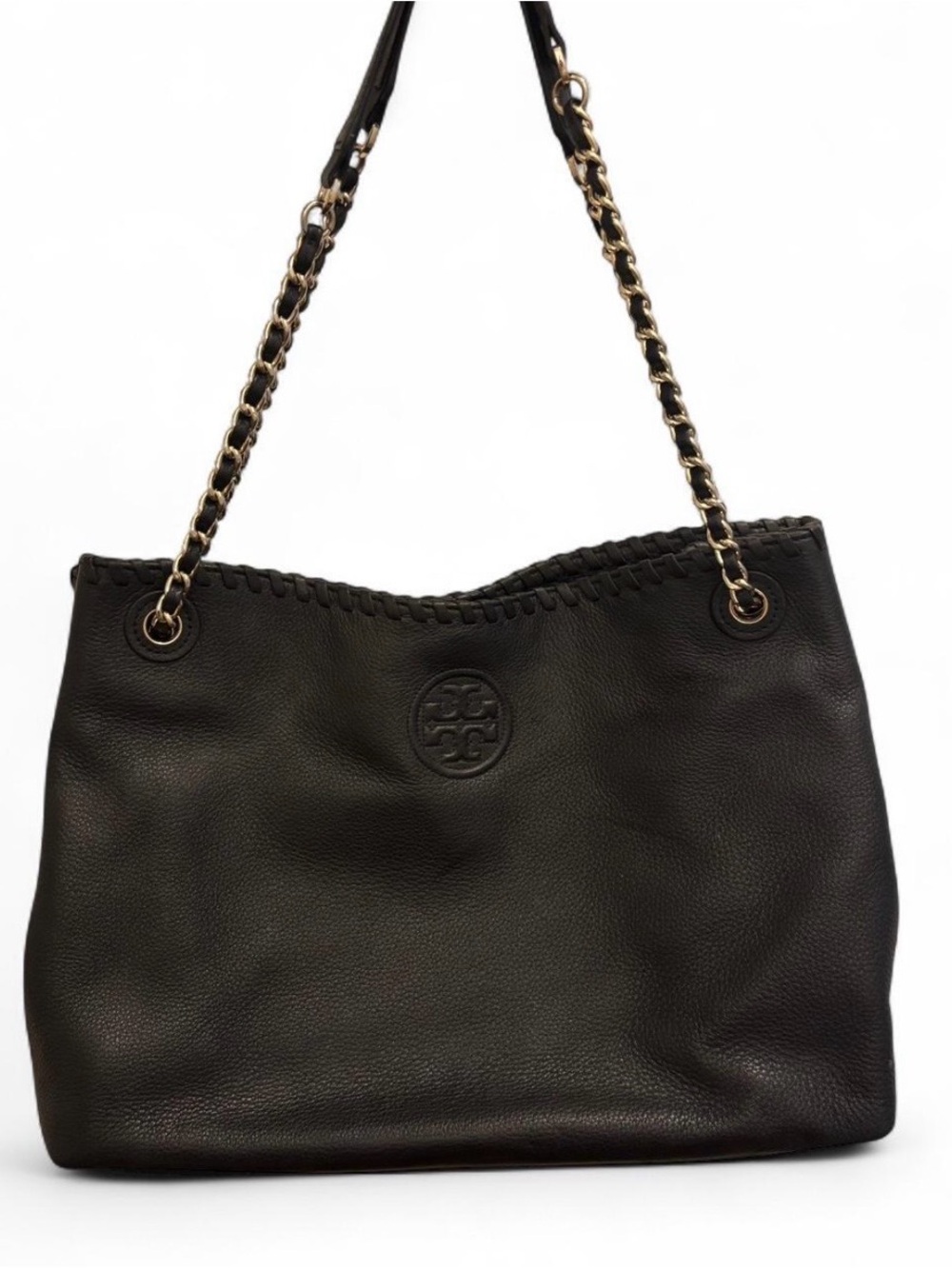 Tory Burch Black Leather Chain-Handle Shoulder Bag